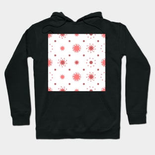 Suns and Dots Light Red on White Repeat 5748 Hoodie